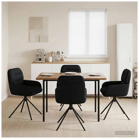Sedie da pranzo girevoli 4 pcs Similpelle Nero - Foto 2
