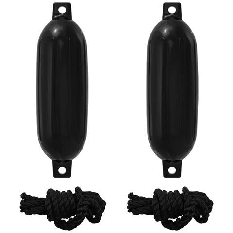 Fendini per barche 2 pz Ø 14 x 50 cm Nero PVC - Foto 1
