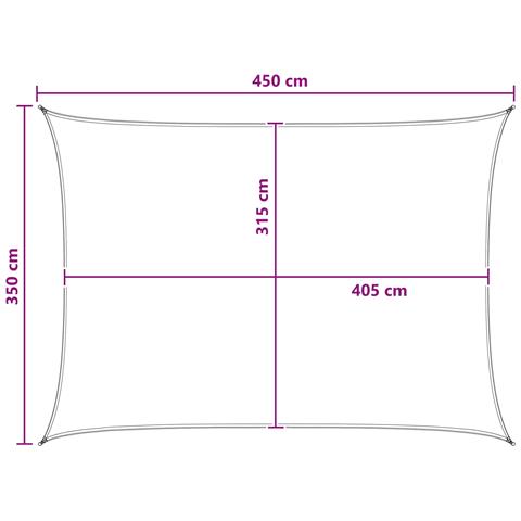 Telo Ombra Antracite e Bianco 3,5 x 4,5 m HDPE - Foto 8