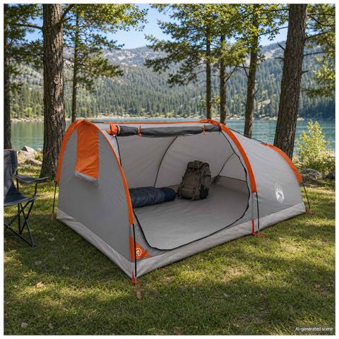 Tenda da Trekking Impermeabile 2 persona Grigio e arancione - Foto 2