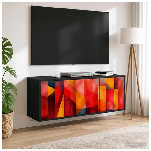 Mobile TV da Parete HEESCH 102 x 33 x 40 cm Rovere Nero - Foto 2