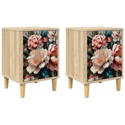 Armadio da Notte BORNE 2 pz Rovere Sonoma 36 x 33 x 50 cm - Foto 1