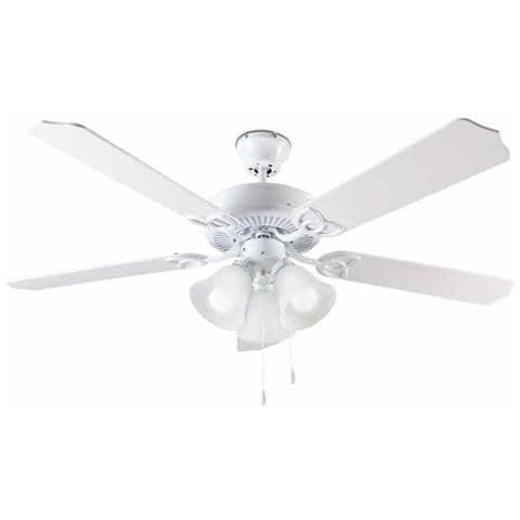 7066B Ventilatore da Soffitto 5 Pale Diametro 130 cm Kit Luce Colore Bianco - Foto 2