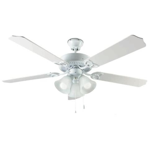 7066B Ventilatore da Soffitto 5 Pale Diametro 130 cm Kit Luce Colore Bianco - Foto 4