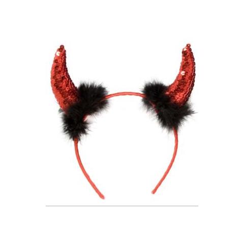 Corna Diavolo In Paillettes Rosse - Foto 1