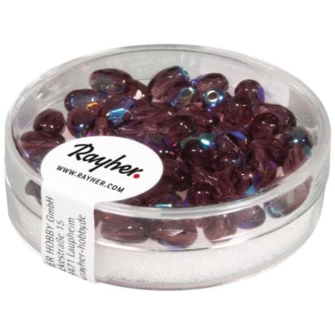 50 Pezzi - Perla In Vetro Forma Oliva Sfaccettata 6x4mm - Colore Viola - Foto 2