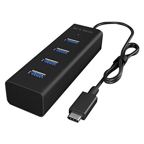 Hub Usb 3.0 3.1 Gen 1 Tipo C a 4 Porte in Alluminio Colore Nero - Foto 1