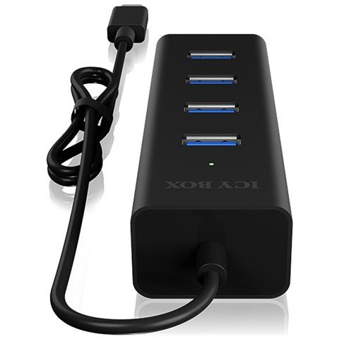 Hub Usb 3.0 3.1 Gen 1 Tipo C a 4 Porte in Alluminio Colore Nero - Foto 2