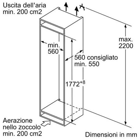 Frigorifero Combinato da Incasso KIS86AFE0 Serie 6 Classe E Capacità Netta 265 Litri - Foto 9