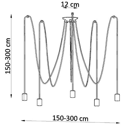 Lampadario In Acciaio, 600 X Max. 300 Mm, Colore: Nero - Foto 15