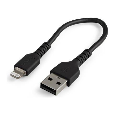 Cavo da USB-A a Lightning da 15cm nero - Robusto e resistente cavo di alimentazione /sincronizzazione in fibra aramidica da USB tipo A da Lightning - Certificato Apple Mfi per iPad /iPhone 12 - Foto 1