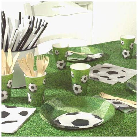 Football Carta Velina Nero, Verde, Bianco 20pezzo (i) Tovagliolo Di Carta - Foto 2