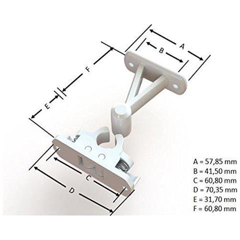 Bianco Sprung Porta Fermo Holder Cattura Clip Caravan Motorhome Barca Static - Foto 4