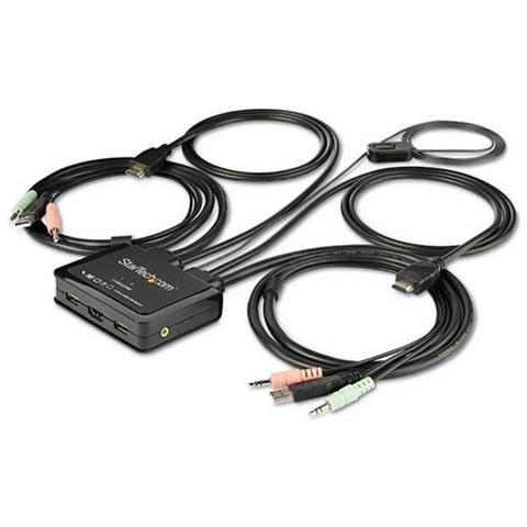 Switch Kvm Hdmi A 2 Porte 4k 60hz - Switch Kvm Compatto A Doppia Porta Uhd/ultra Hd Usb Con Cavi Da 4 P Sv211hdua4k - Foto 1