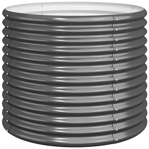 Vaso Giardino Acciaio Verniciato Polvere 80x80x68 cm Antracite - Foto 1