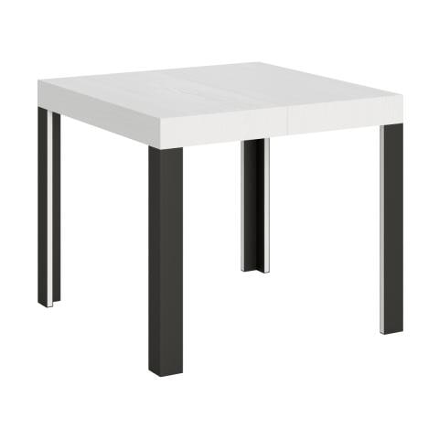 Tavolo Allungabile 90x90/246 Cm Linea Telaio Antracite - Quercia Natura - Foto 1