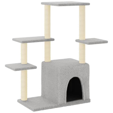 Albero Per Gatti Con Tiragraffi In Sisal Grigio Chiaro 97,5 Cm - Foto 1