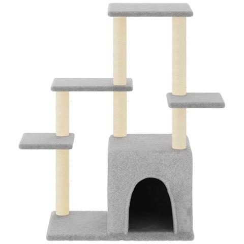 Albero Per Gatti Con Tiragraffi In Sisal Grigio Chiaro 97,5 Cm - Foto 2