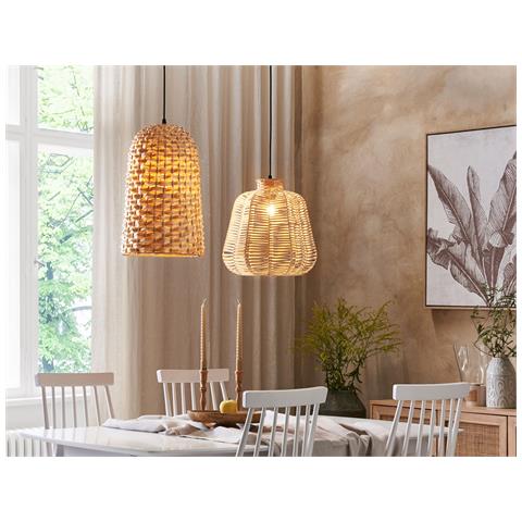 Lampadario Kerio Legno Di Bambù Naturale - Foto 1