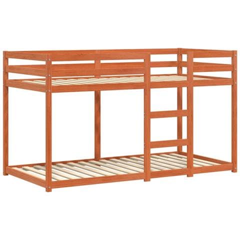 Letto A Castello Marrone Cera 90x190 Cm In Legno Di Pino - Foto 1