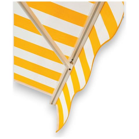 Tenda Da Balcone Para Sole A Caduta 300x250 Cm Giallo E Crema A Righe Con Profili In Alluminio - Foto 2