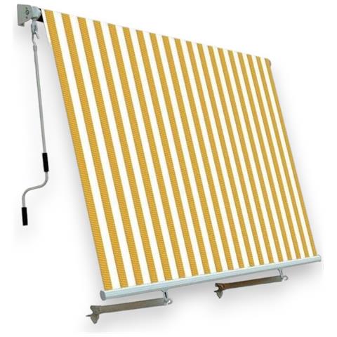 Tenda Da Balcone Para Sole A Caduta 300x250 Cm Giallo E Crema A Righe Con Profili In Alluminio - Foto 1