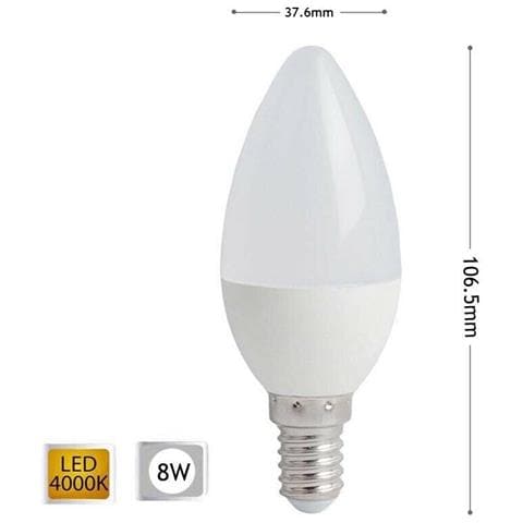 Lampadina Led 8 W Oliva Luce Naturale E14 Candela 8w E 14 C36 - Foto 1