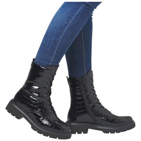 Black Casual Closed Ladies Mid Height Boots Stivaletti Sintetico E Tessile Scarpe Donna Nero Eu 40, D1w72-02 - Foto 2