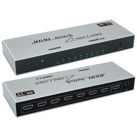 Yz-a072-v0 Commutatore Hdmi 4k 7 In 1 Out Con Telecomando Ir - Foto 1
