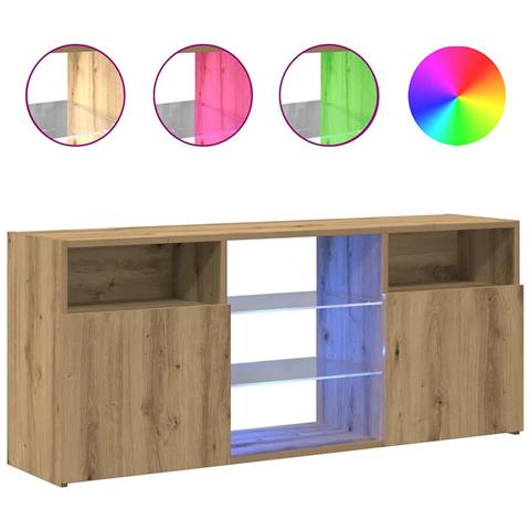 Mobile Porta TV con LED Artigianale 120x30x50 cm Multistrato - Foto 1