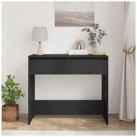 Tavolino Consolle Rovere Nero 89x41x76,5cm Legno Multistrato - Foto 9