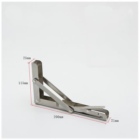 Staffa Per Mensola Triangolare In 2 Pezzi - Finitura In Acciaio Inossidabile Spazzolato  S - Foto 2