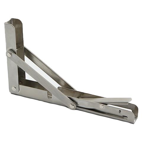 Staffa Per Mensola Triangolare In 2 Pezzi - Finitura In Acciaio Inossidabile Spazzolato  S - Foto 1