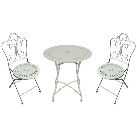 Palmela - Set Due Sedie Pieghevoli E Tavolo Rotondo Con Decori - Foto 1