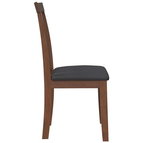Sedie da Pranzo con Cuscini 2pz Marrone Legno Massello di Hevea - Foto 2