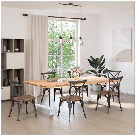 Gambe Per Tavolino Bianco 2 Pz 100x(72-73) Cm Acciaio - Foto 2