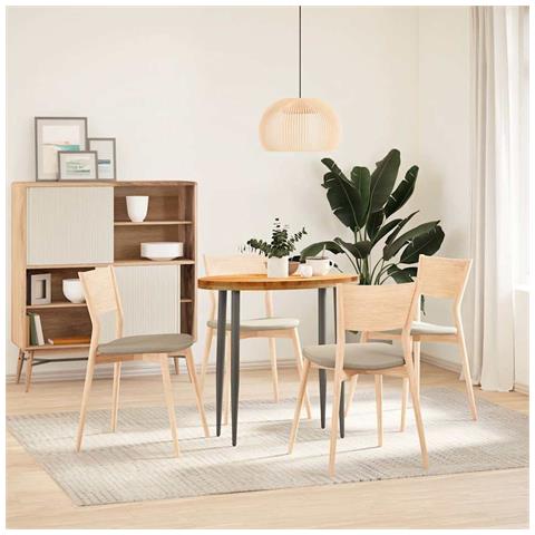 Piano Tavolo Marrone Chiaro 80x40x4 Cm In Rovere Massello Ovale - Foto 3