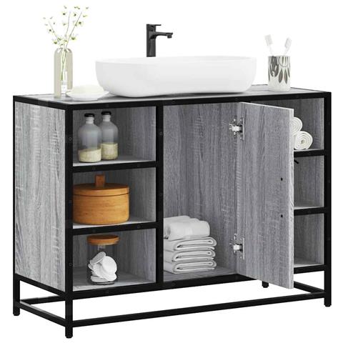 Mobile Lavabo Bagno Grigio Sonoma 60x30x60 Cm Legno Multistrato - Foto 1