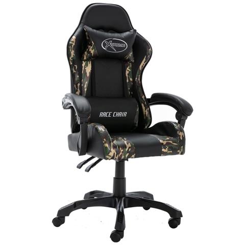 Sedia Da Gaming Nera E Mimetica In Similpelle - Foto 2