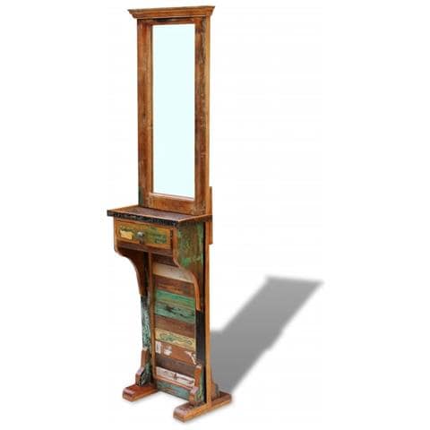 Lusso Casadino - Specchio Da Ingresso In Legno Massello Di Recupero 47x23x180 Cm - Foto 2