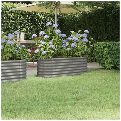 Letto Giardino Acciaio Verniciato A Polvere 114x40x36 Cm Grigio - Foto 6