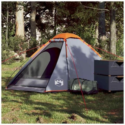 Tenda da Campeggio a Cupola 2 Persone Grigio e Arancione - Foto 1