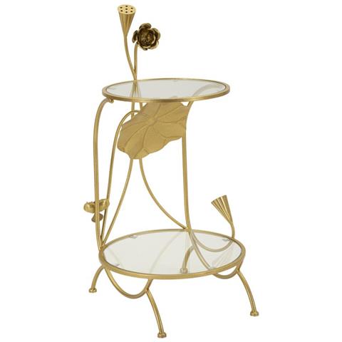 Tavolino Mf803 - Oro - Metallo - 40x40x78 Cm - Foto 1