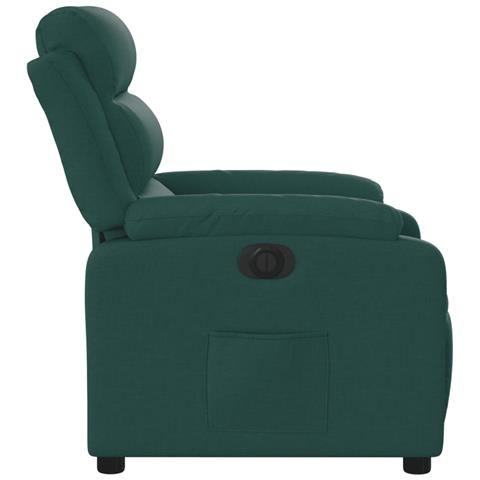 Poltrona Elettrica Reclinabile Verde Scuro in Tessuto - Foto 9