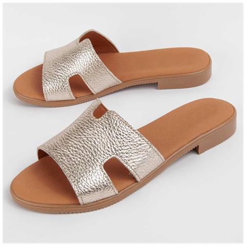 Sandalo Basso Hacca2 D'oro Oro Pelle Naturale - Foto 1