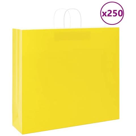Sacchetti di Carta 250 pz con Manici Gialli 54x15x49 cm - Foto 1