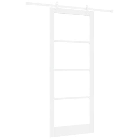 "Set di Porta Scorrevole con Hardware  Bianca 93x232 cm Legno Massello Pino, Porta Interna con Vetro ""ORKDAL""  Bianca 93x232x4 cm" - Foto 1