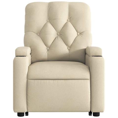 Poltrona Alzapersona Reclinabile Elettrica Crema in Tessuto - Foto 9