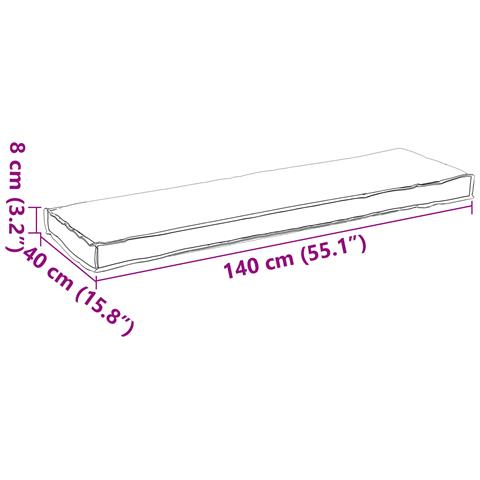 Cuscino per panchina Grigio 140x40x8 cm Tessuto Oxford - Foto 6