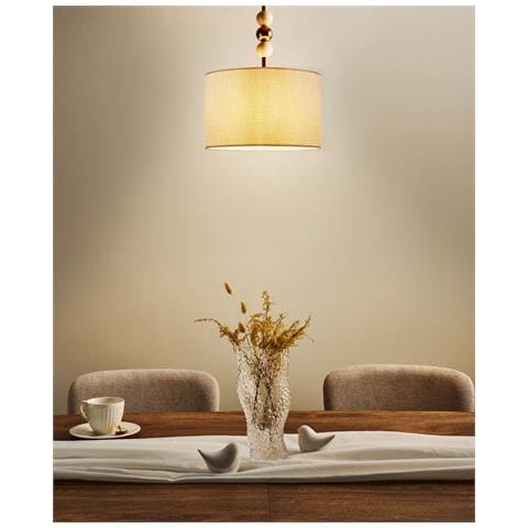 Lampadario Loky Metallo Ottone /beige - Foto 1